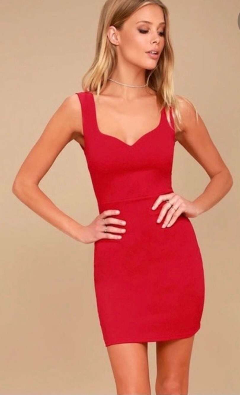 Lulus NWT Count On It Red Sleeveless Bodycon Mini Dress